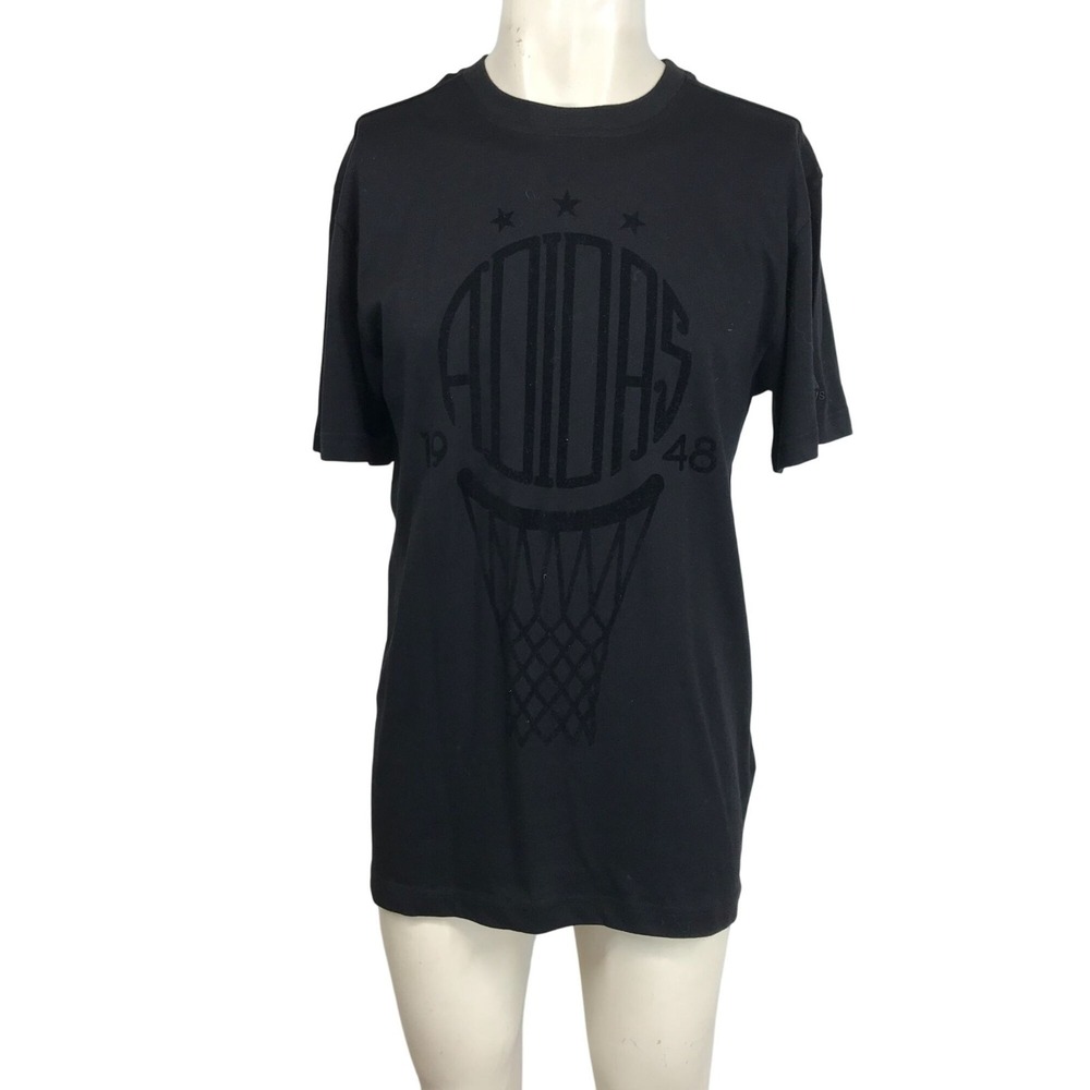 ADIDAS - MEN'S MEDIUM - BLACK SHORT SLEEVE BASKETBALL MVP VARSITY TEE SHIRT